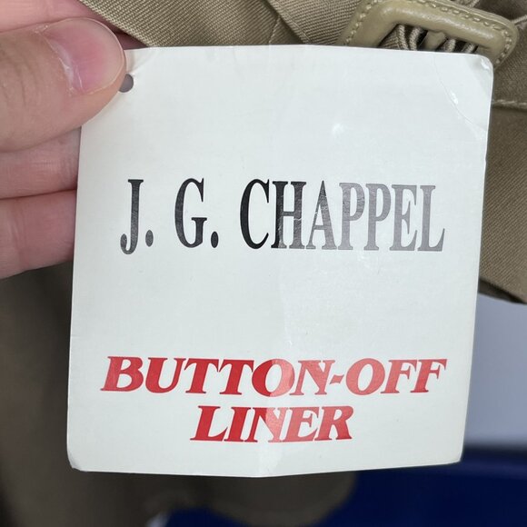 NWT J.G. Chappel London England Tan Wool Lined Double Breasted Trench Coat Sz 40 - Picture 9 of 11